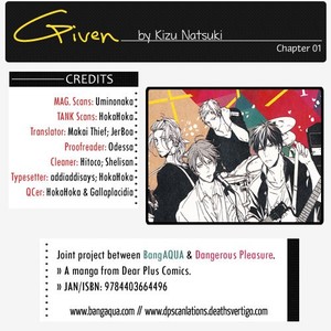 [KIZU Natsuki] Given – Vol.01 [Eng] – Gay Comics