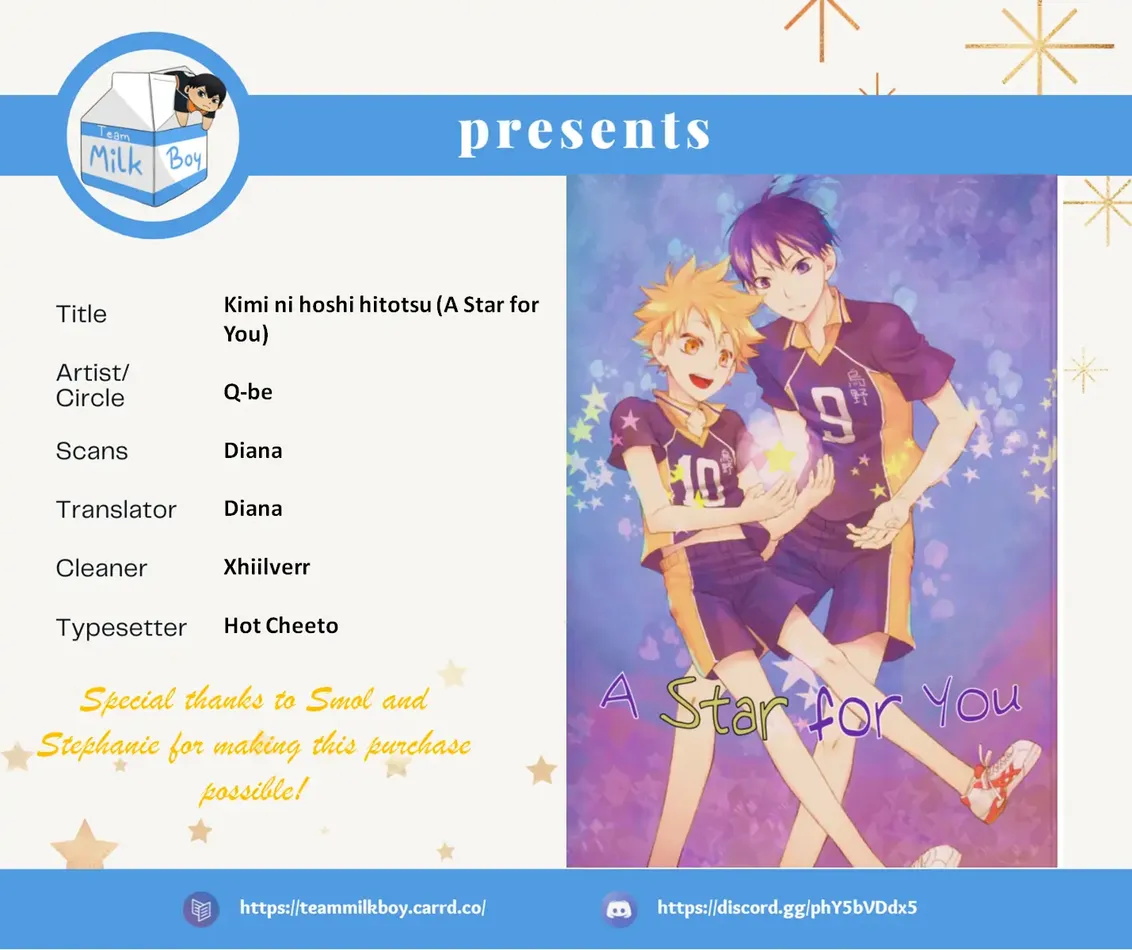 [Q-be (Souji)] Kimi Ni Hoshi Hitotsu – Haikyuu!! dj [Eng] — 001