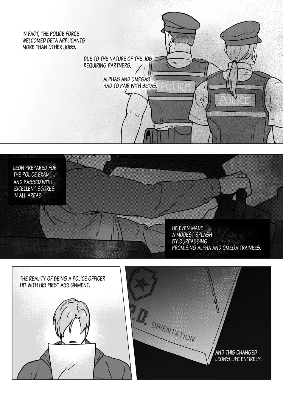 [DNA] Omegaverse Ch. 1 – Resident Evil dj – Mr.X x Leon [Eng] — 005