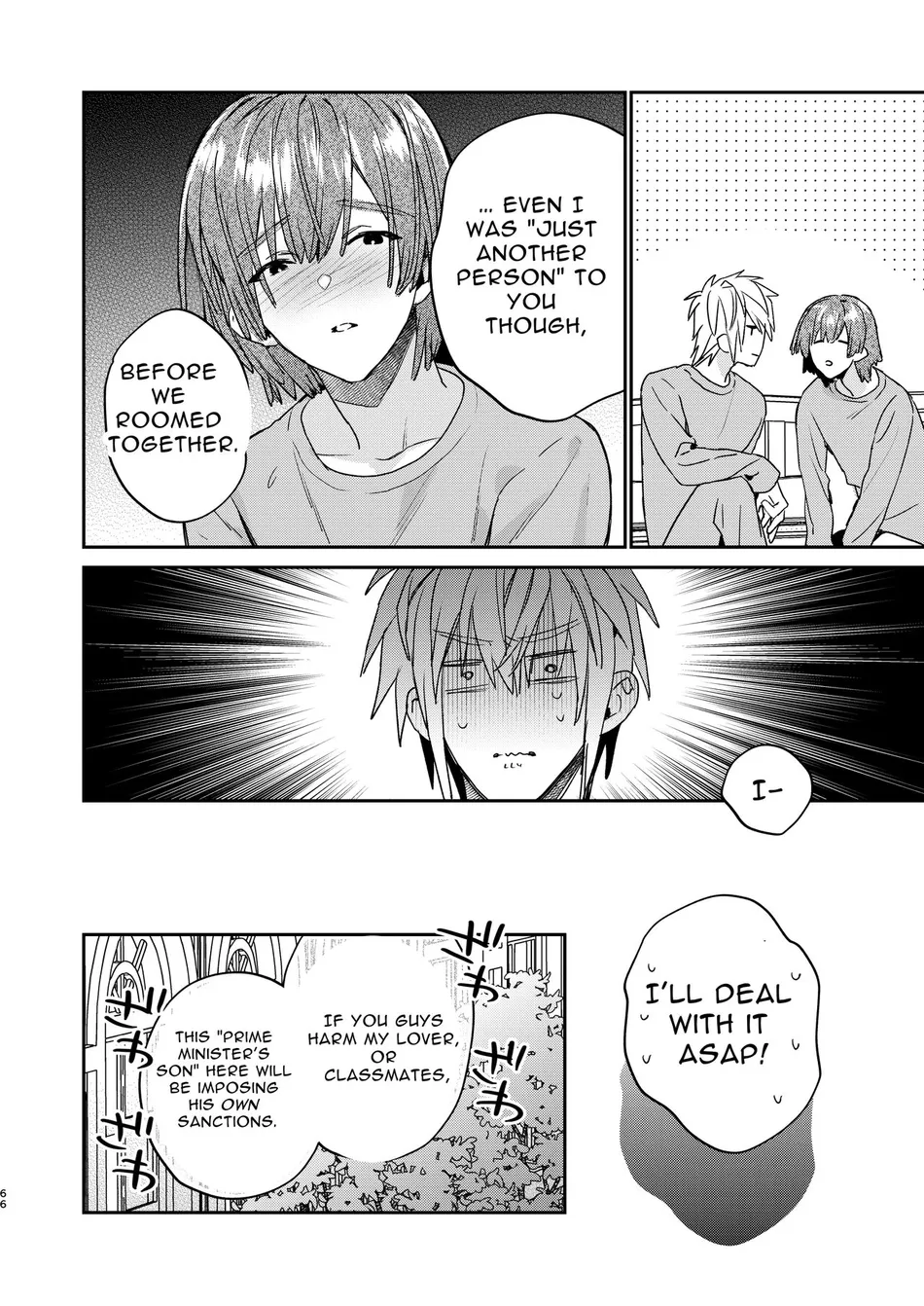 [niwaniwa (Oova Akiru)] Tensei Mob wa BL-gee no Sekai de Hamerare Kouryakusaremashita!? 2 | Sex with the Love Interest! But I’m an NPC! 2 [Eng] — 066