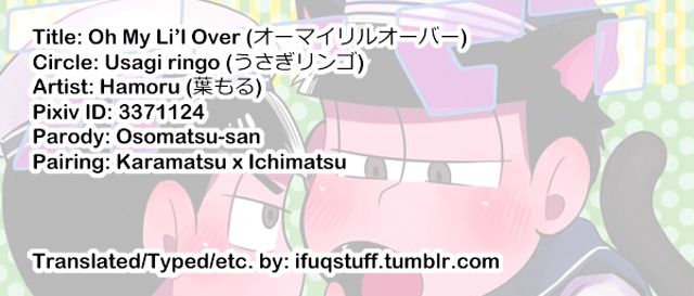 [Usagi Ringo (Hamoru)] Oh My Lil Over – Osomatsu-san dj [Eng] — 014