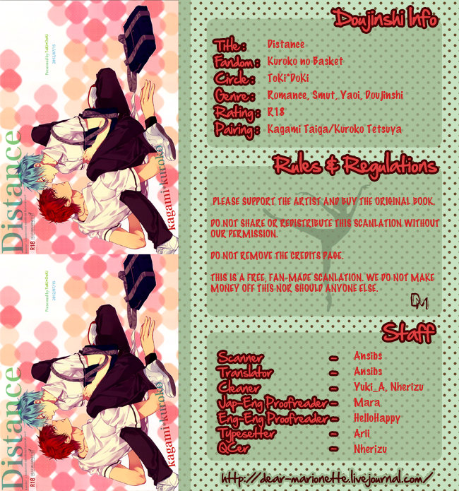 [TokiDoki (Kei)] Kuroko no Basuke dj – Distance [Esp] — 028