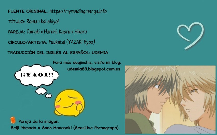 [Fuukatei] Roman koi shiyo! Roman ★ koishiyo – Ouran High School Host Club dj [Español] — 001