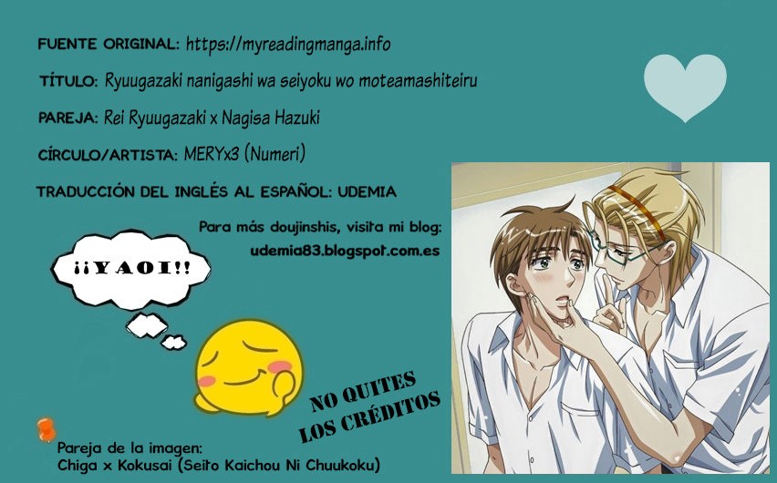 [MERYx3 (Numeri)] Ryuugazaki nanigashi wa seiyoku wo moteamashiteiru – Free! dj [Español] — 001