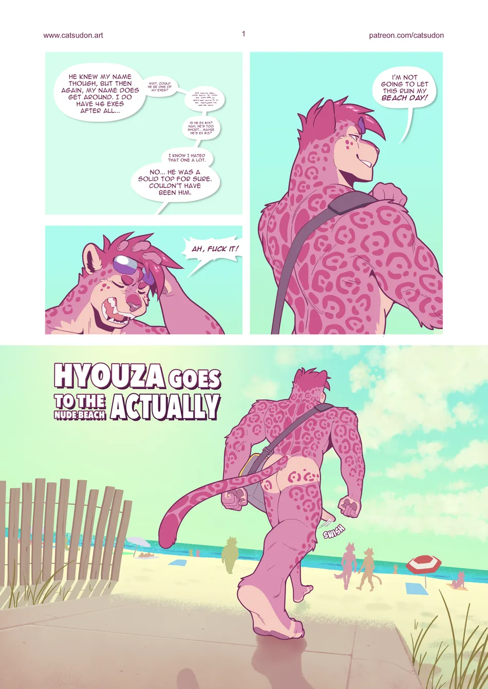 [Catsudon] Hyouza Goes to the Nude Beach Actually [Eng] — 001