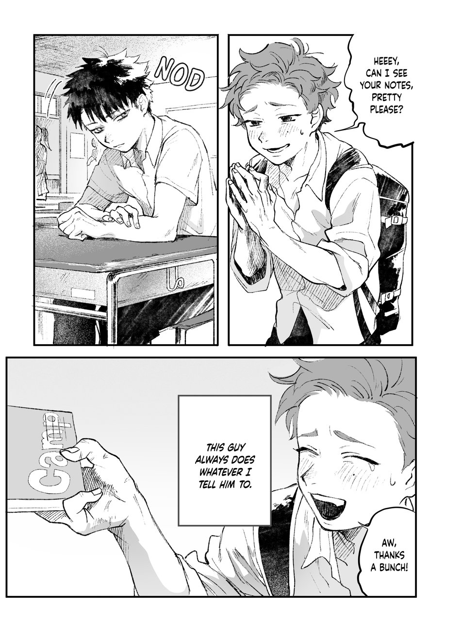 [Mokumoku Ren] A Classmate Who’ll Do Anything For You [Eng] — 001