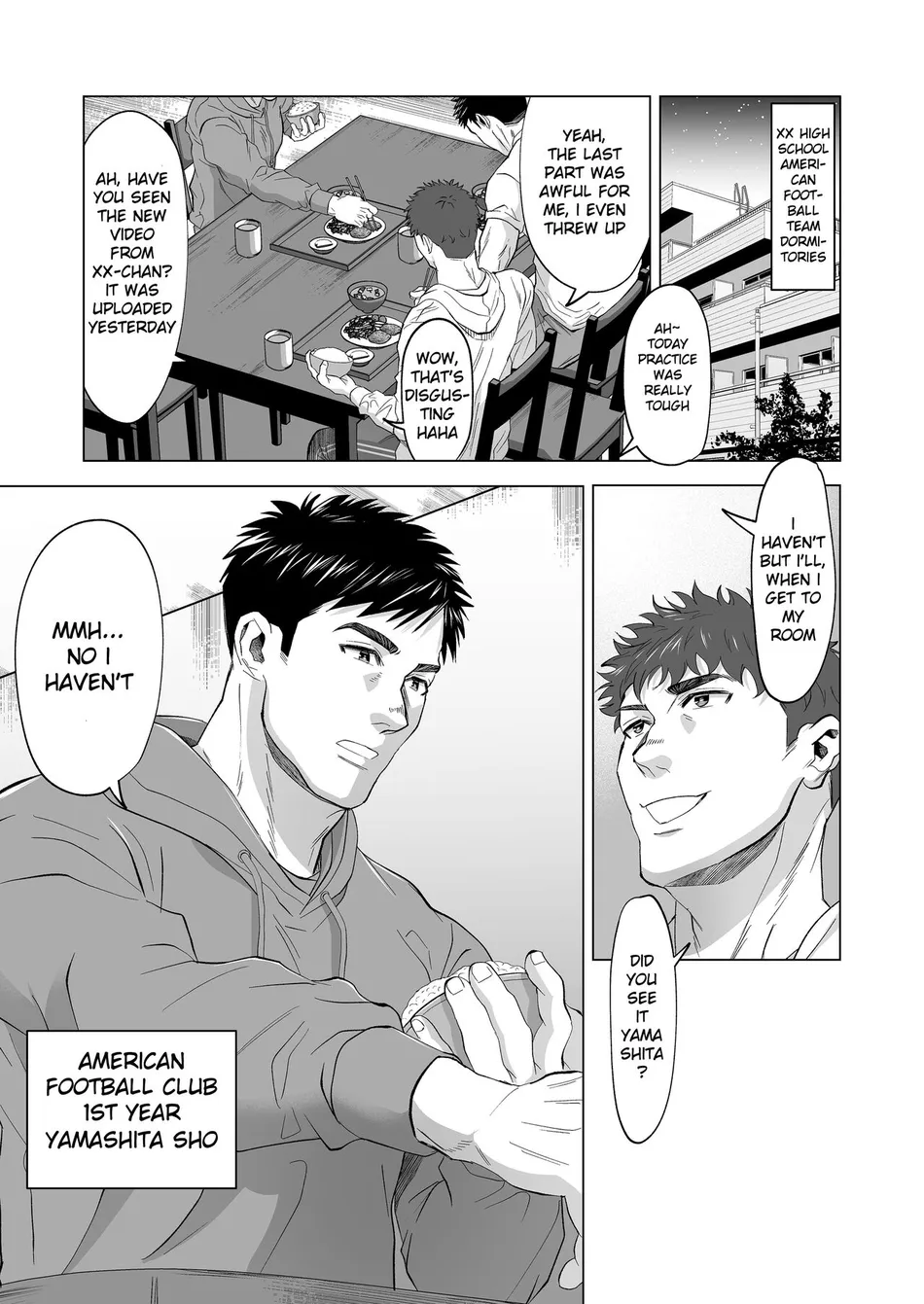 [Shiro] The processing room of a powerful American football team [Eng] — 001