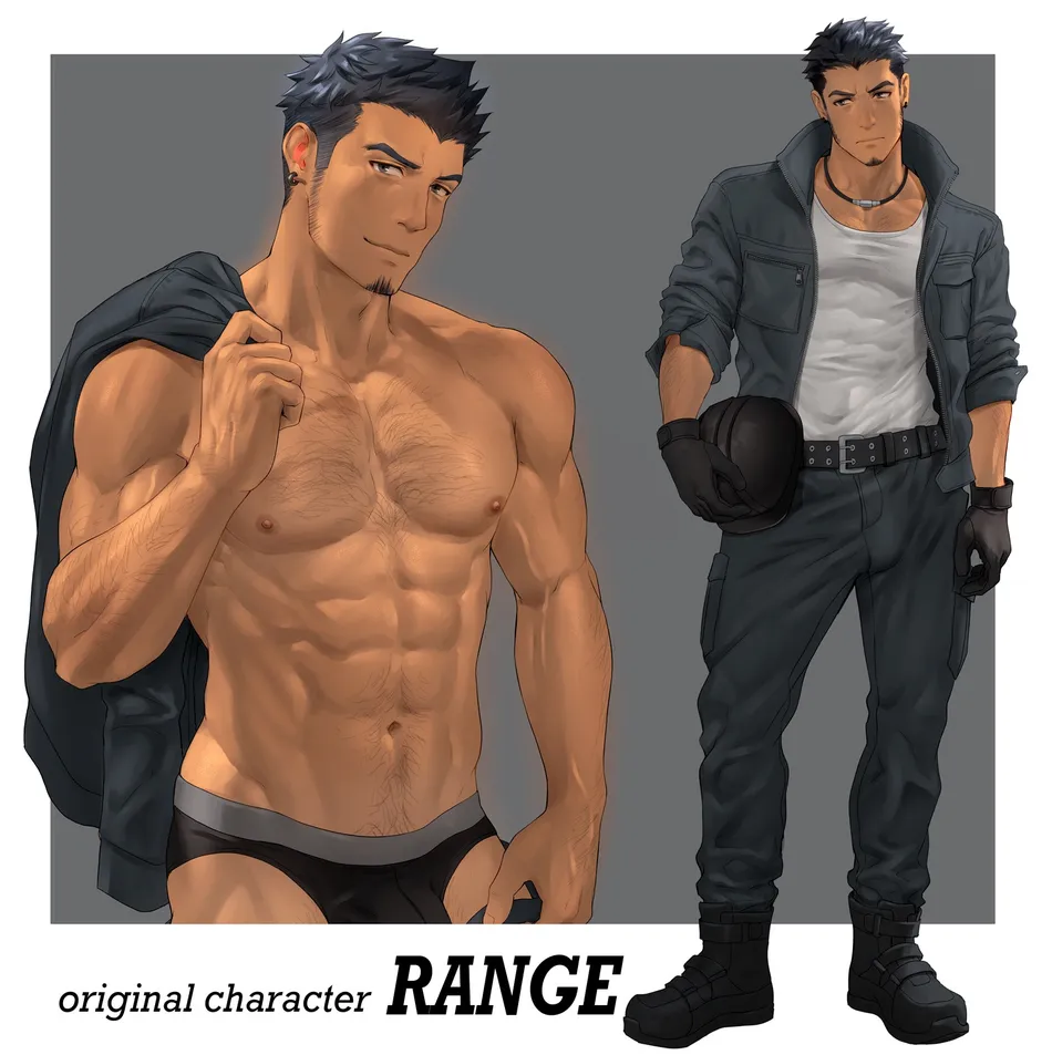 [Mondi] (Range) When I complimented his muscles, he took off his clothes and showed me them. [CG Set] — 001