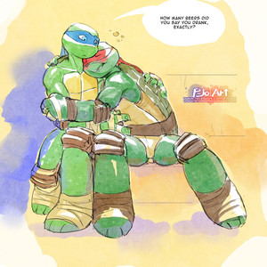 [P-Jo Art] Raphie is Drunk, Leo gives assistance – TMNT dj [Eng] – Gay Comics image 001.jpg