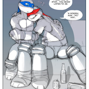 [P-Jo Art] Raphie is Drunk, Leo gives assistance – TMNT dj [Eng] – Gay Comics image 002.jpg
