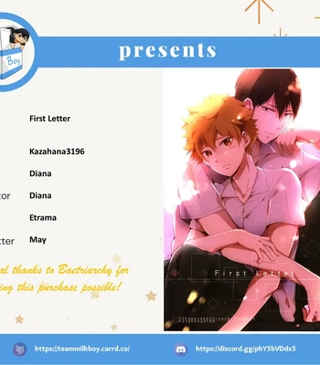[Kazahana3196] First Letter – Haikyuu!! dj [Eng]